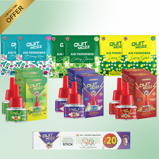 Air Freshner (Pack of 6) + Liquid Vaporiser (Pack of 6) + Agarbatti Pack (1)